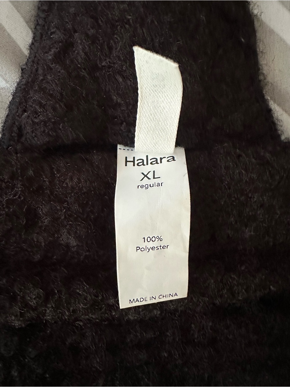 HALARA Black Sherpa Fleece Wide Leg Overall Jumpsuit, XL - Picture 6 of 7